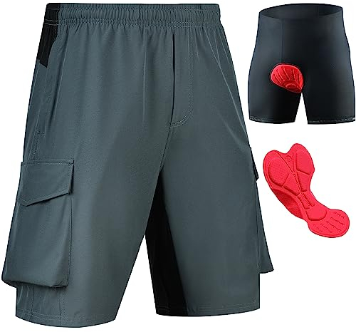 Souke Sports MTB Hose Herren Kurz 4D Gepolstert Radlerhose Herren Kurz mit Liner Passform