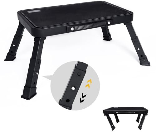 Step Stool, Adjustable Folding Step Stools for Adults and Seniors, Foldable Step Stool,Step Ladder with Anti-Slip Platform and Rubber feet for Kitchen,Bed,Garden,RV,Office Use,350Ibs Capacity