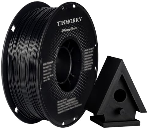 TINMORRY ASA-filament 1,75 mm, ASA-filament för 3D-skrivare 1 kg, Svart | UV Och Väderbeständig Utomhusprojekt Funktionella Delar Hög Värmebeständighet Sluten Ram