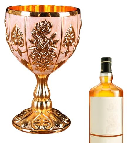 Liten vinmugg - bägarglas, kopp, 30 ml zinklegering, retro präglad blommönster, elegant kopp, retrodekoration för hem, bar, bröllop, mugggåva, liten