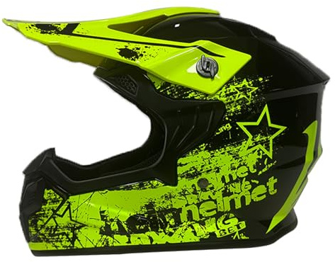 Casque Moto Cross Enfant, ECE 22.06 Homologué, Casque Motocross Homme Femme, Casque VTT Casque Cycliste Pour Enfants, Casque Cross Adulte, Pour BMX MTB ATV Scooter Quad Bike Vélo De Montagne(Yellow,M)