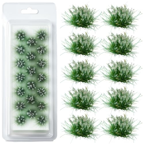 SOFPLATE 1 boîte de 20 touffes D'Herbe pour Paysage de Train Miniature Herbe de Paysage Miniature en Résine Modèle de Paysage Statique Plantes Artificielles Arbustes de Plaine Buissons pour Aménagemen