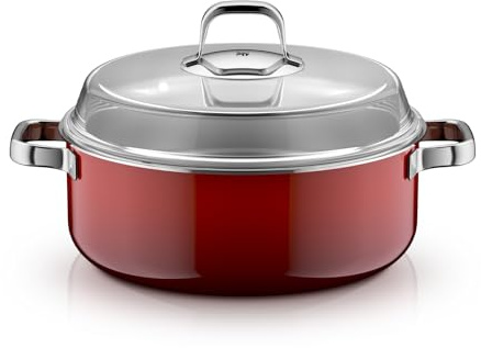 WMF Fusiontec Mineral Pro Casserole with Lid, 28 cm, Durable, Scratch-Resistant Material, Induction Roaster, Suitable for All Types of Cookers, Made in Germany, Passion Red, 0519625290