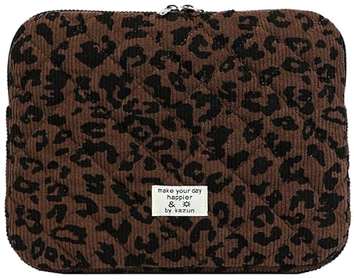 Starnearby Housse pour Ordinateur Portable à Imprimé Léopard, Pochette Ordinateur Matelassée 13-14 Pouces, Compatible avec Macbook Air 13 Pouces, Macbook Pro 13 14 Pouces, Neo 13 Pouces
