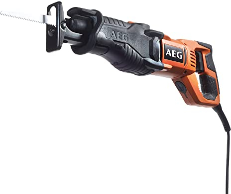 AEG - Scie sabre electrique 900 Watts, 0 à 3500 cps/min, course de 19 mm, changement de lame facile Fixtec, livrée avec : 3 Lames pour différents matériaux dans sa mallette de transport - US900XE