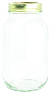 Home Made Glass Preserving Jar, 1L Jam Jar with Airtight Lid, Clear Glass Jar for use with Jams, Honey, Pickles, Overnight Oats