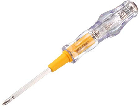 sourcing map Voltage Tester AC 100-500V with 3.5mm Slotted Phillips Screwdriver Dual Head for Circuit Test, Clear and Orange