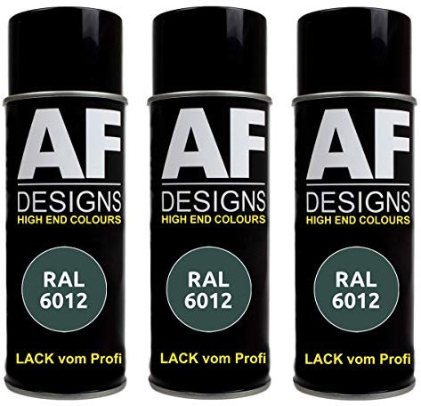 Alex Flittner Designs 3X Ral Pintura en Espray Pintura Coche Laca Colorida Lata de Aerosol RAL6012 Schwarzgruen Mate