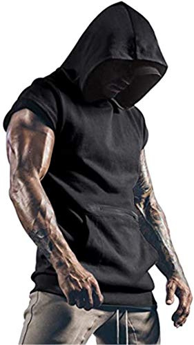 Cabeen Homme Debardeur à Capuche Sport Musculation Tank Top sans Manches Maillot Sleeveless T-Shirt Fitness Bodybuilding Sweats de Running