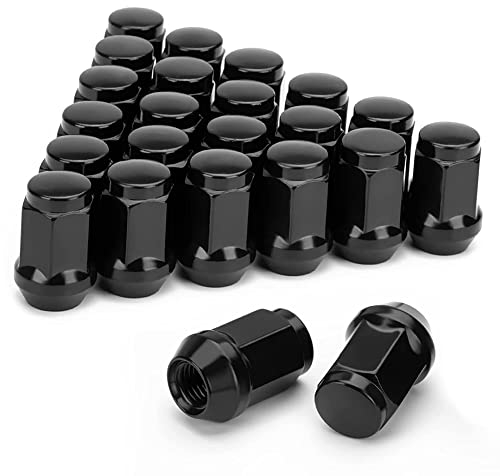 24 tuercas de rueda 12 x 1,5 tuercas de rueda de extremo cerrado, para 2007-2022 Cruiser, 2001-2007 Sequoia Black