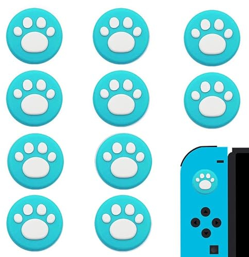 LJFEA Silikon Joystick Kappen mit Cat Claw Kompatibel mit Nintendo Switch, Switch Lite, Joy-Con 10PCS Abdeckung Der Joystick-Griffkappen Ersatz Daumen Griff Kappen Weiche Silikon