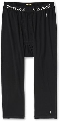 Smartwool Mens Classic All-season Merino 3/4 Base Layer Bottom, Black, M EU
