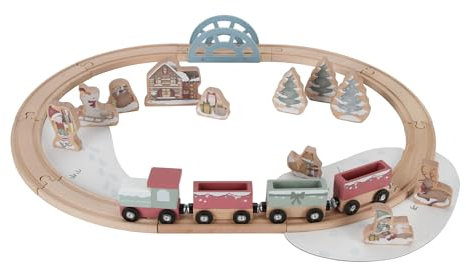 Little Dutch 4868 FSC Holz Eisenbahn mit Schienen - Weihnachten