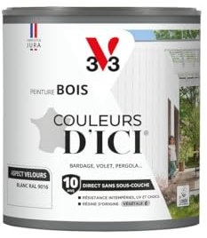 V33 Peinture Bois Couleurs d'ICI - Blanc - 0,5L