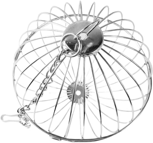 Hühnerfutterautomaten Hängende Geflügelfutterhäuschen 5.12 Zoll Edelstahl Elektroplattiertes Hühnerspielzeug für Coop Stroh Gemüse Hühnerfutterhuhn Huhn Coop Accessoires