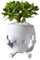 Funny Plant Pot with Fingers Up - Novelty Resin Smile Succulent Flower Pots, Cute Small Plant Pot, Smiley Face Plant Pot for Indoor Outdoor Garden Plant, Gifts for Lovers Home Table Decor (White)