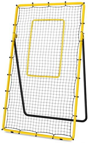 Newbyinn Filet de rebond de volley-ball, équipement d'entraînement de volley-ball, filet de rebond pour la pratique du volley-ball avec 5 angles de rebond réglables, 2,1 x 1,2 m