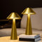 Lalavon Lampada da Tavolo Ricaricabile, 4000mAh Lampada da Scrivania Senza Fili con Controllo Touch, 3 Modalità di Colore, Dimmerabile 3000K/4000K/6000K, con USB-C, IP54, 2 Pezzi(Dorato)