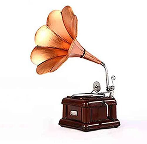 WDWDW Gramófono Retro clásico, Tocadiscos Vintage, gramófono Antiguo, Kit de Modelo Artesanal, gramófono Antiguo, decoración para el hogar, niños