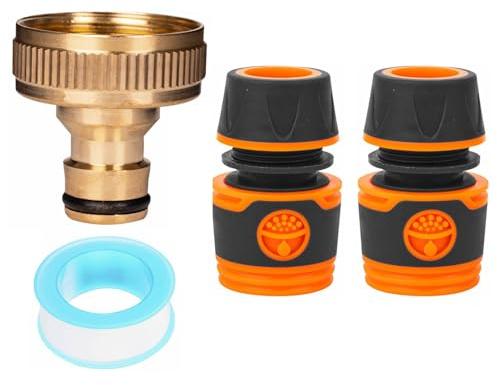 Brass Outside Tap Hose Connector 33.3mm (1.3 inch) G 1 Outdoor Garden Hose Tap Connector, Brass Female Threaded Tap Connectors for Hose Pipe to Tap Adapter Hosepipe Connectors and Fittings