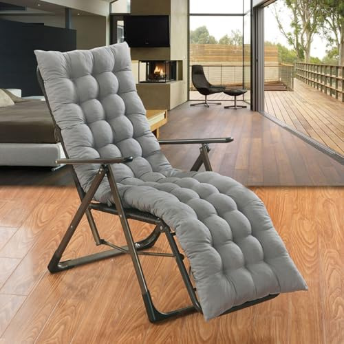 Hixingo Monocromo Cojin Tumbona Respaldo, Suave y Cómodo Cojines para Tumbonas de Jardín Colchoneta Hamaca Jardin Antideslizante para Balcón Tumbonas, Sillas y Mecedora (Gris,53x53cm)