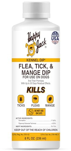 Happy Jack Kennel Dip Dog Flea & Tick Treatment, 8 oz