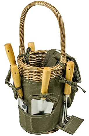 Gartenkorb rund, braun, Ø 20cm x H 27/50cm