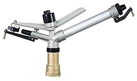 Suinga Cannoncino di Irrigazione Duplex 360º Circolare, Portata da 20-43m, Filettatura Femmina 2, Grande Copertura, Alta Durabilità, Ideale per Agricoltura e Giardini, grigio