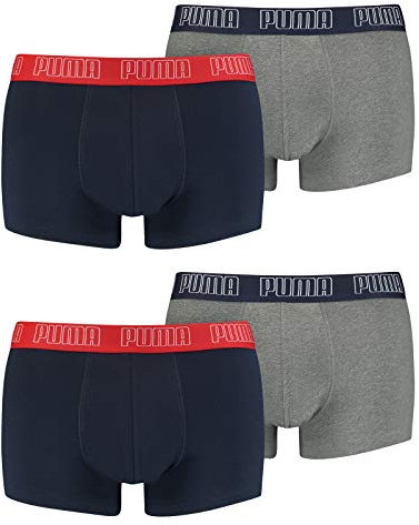PUMA 4 er Pack Short Boxer Boxershorts Men Pant Unterwäsche kurz 100000884, Farbe:006 - Blue/Grey Melange, Bekleidungsgröße:L