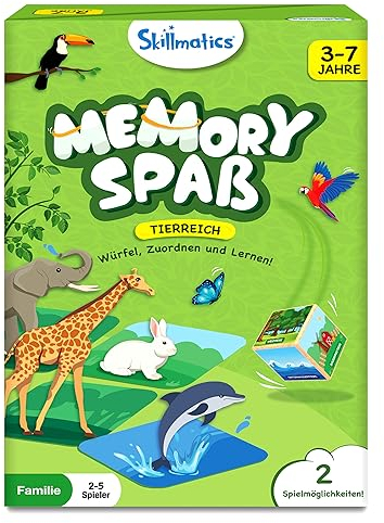 Skillmatics Brettspiel - Memory Spaꞵ Tierreich, Lustiges und schnelles Gedächtnisspiel für Kinder, Geschenk für Mädchen und Jungen von 3 bis 7 Jahren