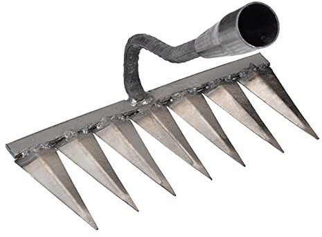 rastrillo Manual - Rastrillo metálico para uñas Seis Dientes,Herramienta deshierbe Acero Alto Carbono para Patio, Granja, Huerta, Patio Trasero Rianpesn