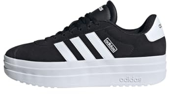 adidas Women's VL Court Bold Sneaker, Black/White/White, 8
