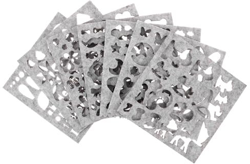 HOODANCOS 7hojas Plantillas De Molde Para Amasar Lana Moldes De Fieltro Para Manualidades Herramienta De Bordado Patrones Adorables y Resistentes Para Proyectos De Fieltro y Entrenamiento