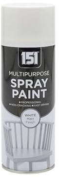 YSAMAX 151 Multi-Purpose White Matt Spray Paint, Provides Excellent Coverage And Smooth Finish, Quick-Drying Formula, Versatile Uses, 400ML, (1PCS)
