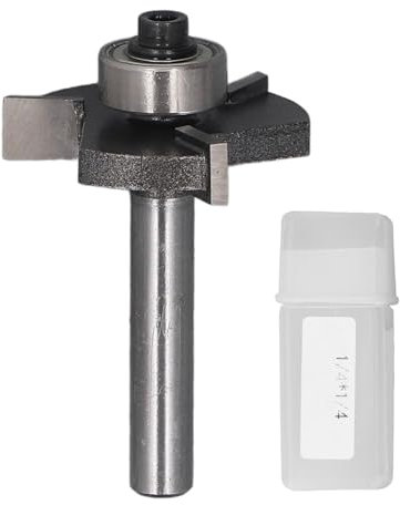 Fresa per Scanalatura a T con 3 Scanalature, Set di Frese per Scanalatura per la Lavorazione del Legno con Gambo 1/4 di Pollice per in Compensato con Punta per
