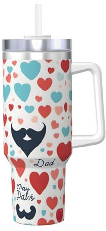 Borraccia termica a doppia parete in acciaio inox con manico e coperchio con cannuccia