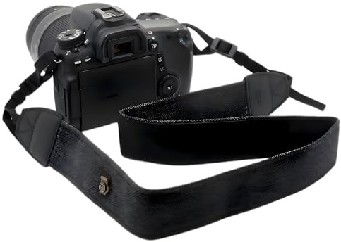 Kamerarem, kamerarem ren bomull och läder vävd justerbar axel-hals-rem kamerarem för DSLR-kameror, fotografier
