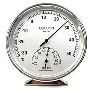 Thermomètre et hygromètre en acier pour sauna, chambre, maison, terrasse, serre, jardin