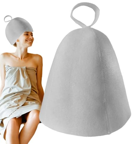 Chapeau de sauna - Chapeau de bain en feutre thermique - Chapeau confortable absorbant l'eau pour la douche - Accessoire de bain vapeur pour hommes et femmes - Bonnet d'isolation thermique pour spa