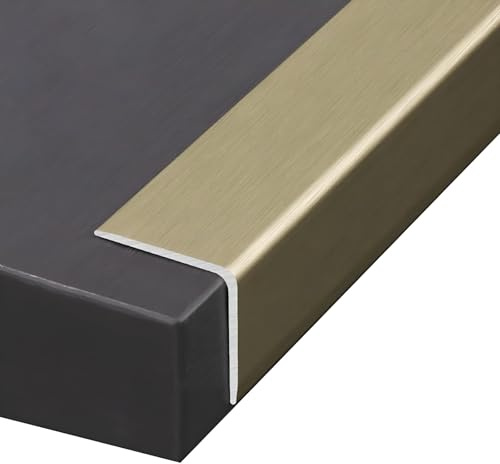 Coayuou Finition Carrelage 100cm* 3pièces Profilé d'angle Aluminium Bande Decorative Coin Protégeant Les Murs Et Meubles Contre Les Rayures - Idéale pour Salon, Cuisine Et Bureau(Style 4,15 * 15mm)
