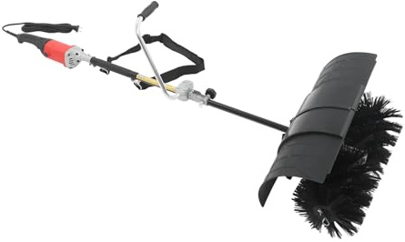 Souffleuse à neige électrique 2 en 1 avec souffleur, balai moteur portable de 55 cm de largeur de brosse, souffleuse à neige pour le nettoyage de la pelouse, des feuilles, du gazon artificiel, de
