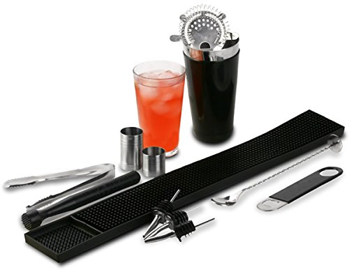 Black Vinyl Boston Cocktail Shaker Set | Cocktail Making Kit, Cocktail Equipment Set