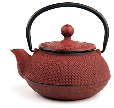 Vier NA034 Tetera Hierro Fundido Color Rojo, Roja, 0.30 litros