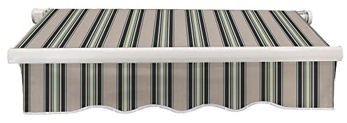 Green Bay 3x2.5m Garden Awning Replacement Fabric Top Cover Front Valance Multi-Stripe