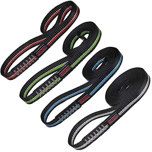 ALPIDEX Élingues d'escalade en polyamide Ensemble de 4 pièces dans les longueurs 40, 60, 80 et 120 cm Sangle