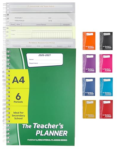 Educational Planning Books Teacher Planner 2026-2027 A4, 6 Period (TP3-G)