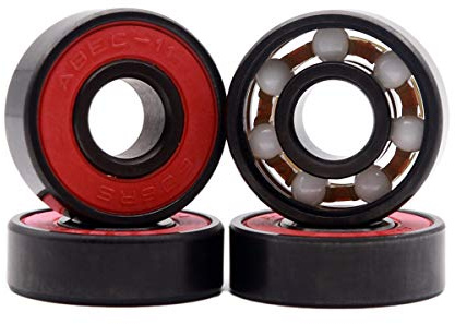 Z-First High Speed 608RS Hybrid Black Ceramic Bearings for Longboard, Inline Skates, Skateboard, Scooters, Skateboard and More (Pack of 4, Black)