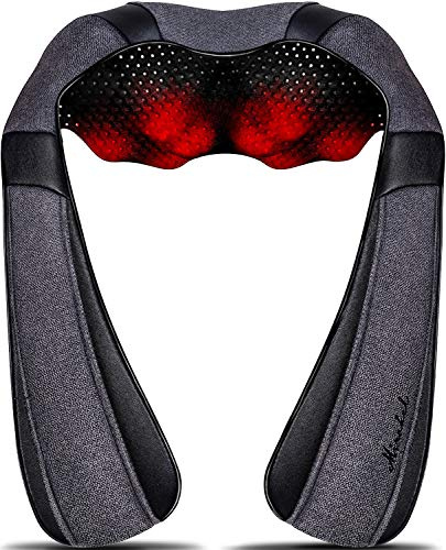 Mirakel Neck Massager for Pain Relief Deep Tissue, Shiatsu Shoulder & Back Massager with Heat, Electric Kneading Whole Body Massage - Mothers Day Gifts for Mom, Wife, Women, Dad, Men (NOT Cordless)
