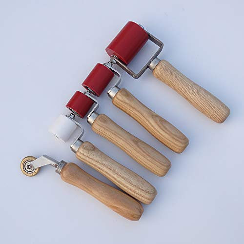 6mm Brass Penny Roller+28mm/40mm/55mm High Temperature Resistant Silicon Gel Seam Hand Pressure Roller+28mm White Teflon(PTFE）Pressure Roller