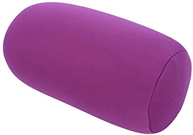 EBTOOLS Round Neck Pillow,Lower Back Support Cylinder Microbead Roll,Smooth Soft Touch Fabric,Tube Cervical Support for travel or in home,30×14CM (Purple)